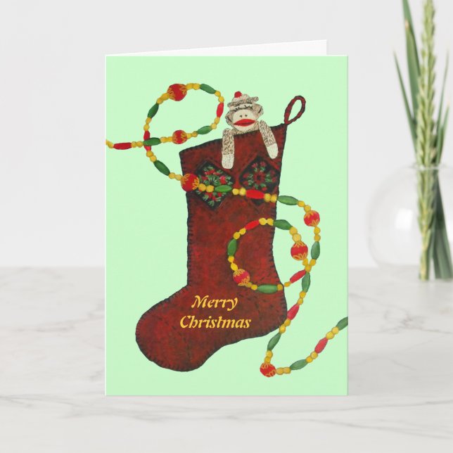 Carte d'entreposage de Noël de singe de réserve (Devant)