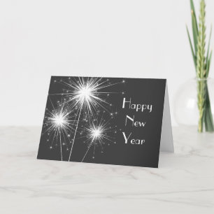 Carte d'entreprise de bonne année (grise)