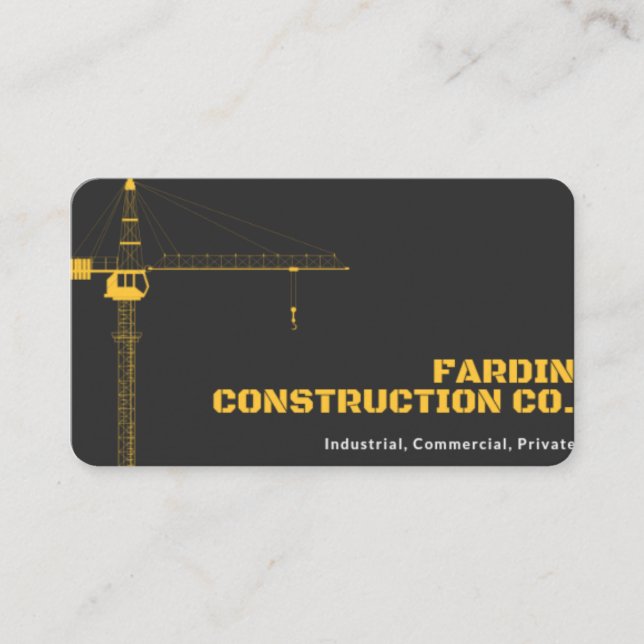 CARTE D'ENTREPRISE DE CONSTRUCTION. (Devant)