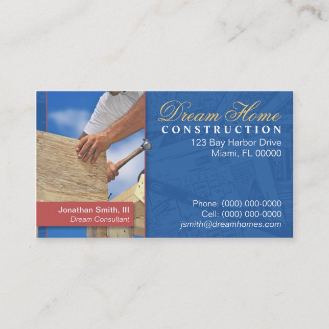 Carte d'entreprise de construction (Devant)