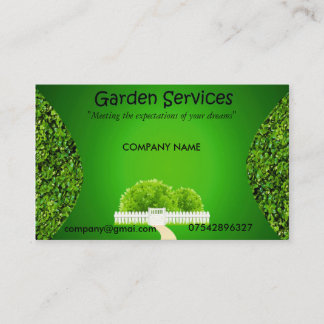 Carte d'entreprise de services de jardin
