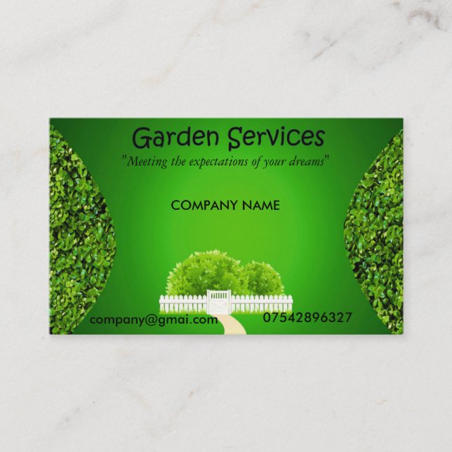 Carte d'entreprise de services de jardin (Devant)
