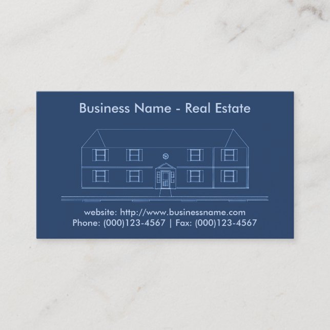 Carte d'entreprise immobilière : Modèle de Chambre (Devant)
