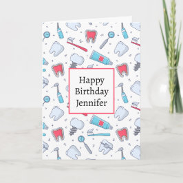 Carte Dents et outils Motif dentaire Anniversaire