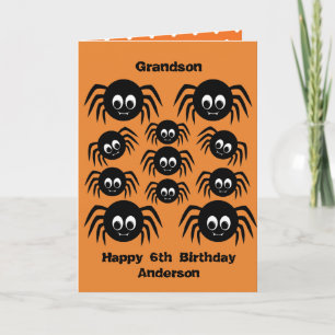 Carte Déplaisant Crawly Spiders Grand-fils Anniversaire 