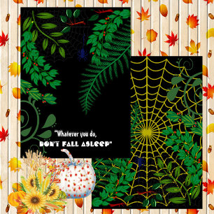 Carte Déplaisant Gory Green Foliage nuit noire Halloween