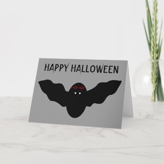 Carte déplaisante Halloween Vampire Bat personnali (Devant)