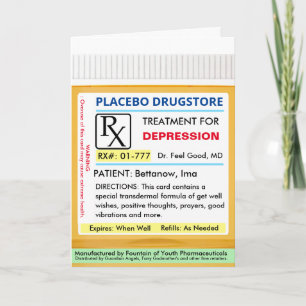 Carte DEPRESSION RX Prescription pour la santé