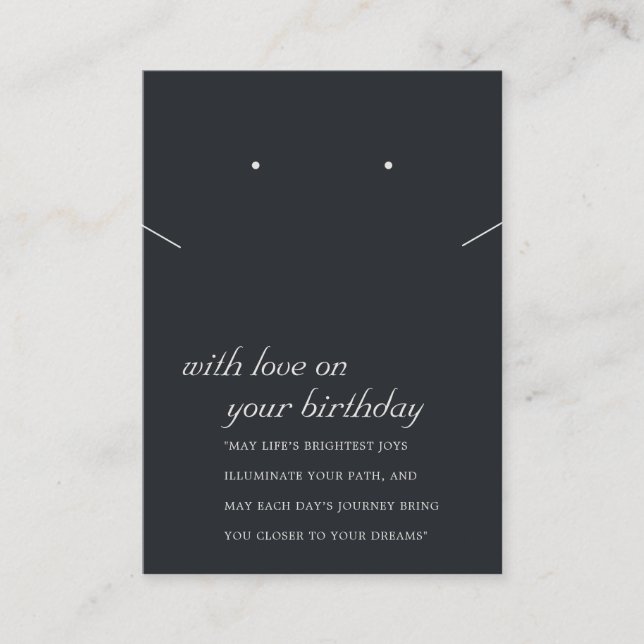 CARTE D'ÉQUIPEMENT DE CADEAU D'ANNIVERSAIRE NOIR E (Devant)