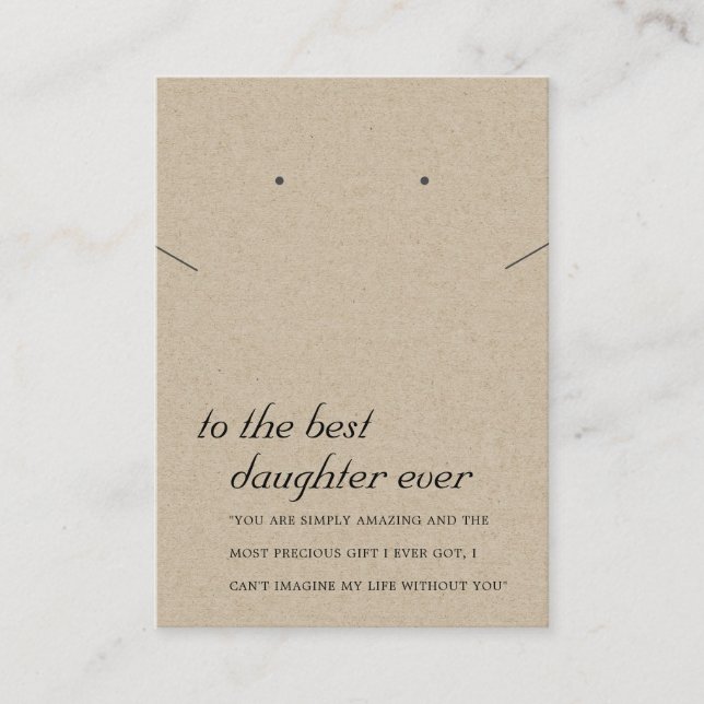 CARTE D'ÉQUIPEMENT DE LA FILLE DE KRAFT RUSTIQUE (Devant)