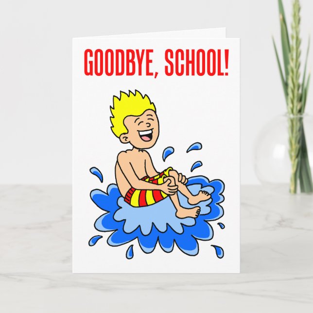 Carte Dernier Jour De L'École Bonjour Pool (Devant)