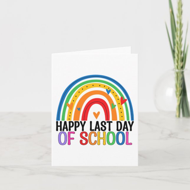 Carte Dernier Jour De L'École Etudiant Arc-En-Ciel Fin D (Devant)