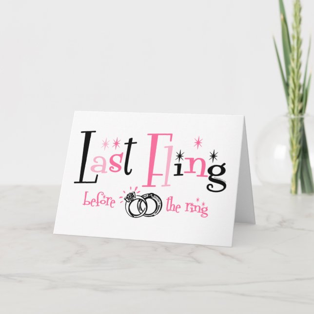 Carte Dernière Fling Avant La Bague (Devant)