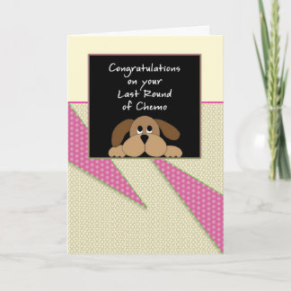 Carte Dernière ronde de Chemo Félicitations Card-Dog
