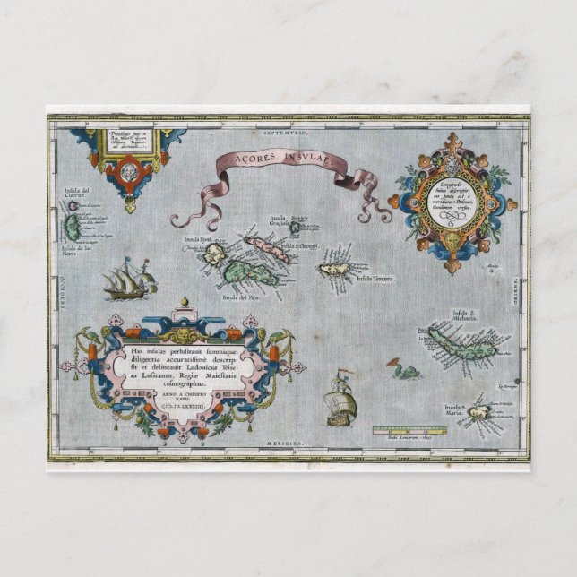 Carte des Açores 1584 (Devant)