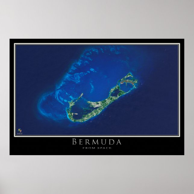 Carte des affiches satellite des Bermudes (Devant)