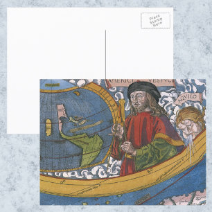 Carte des Amériques avec Explorer Amerigo Vespucci