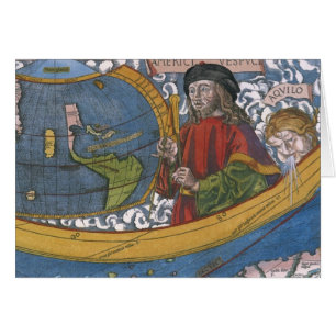 Carte des Amériques avec Explorer Amerigo Vespucci