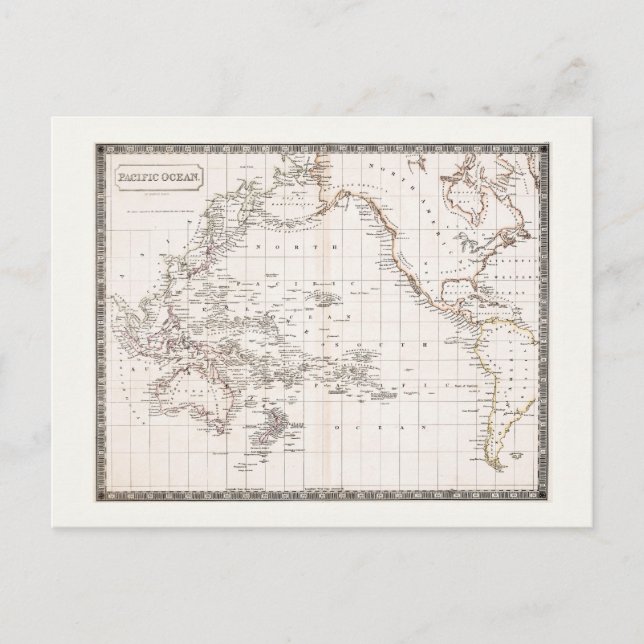 Carte des années 1800 de l'océan Pacifique (Devant)