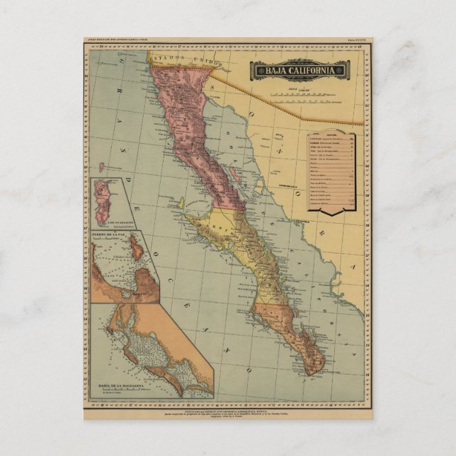 Carte des antiquités de la Basse Californie (Devant)