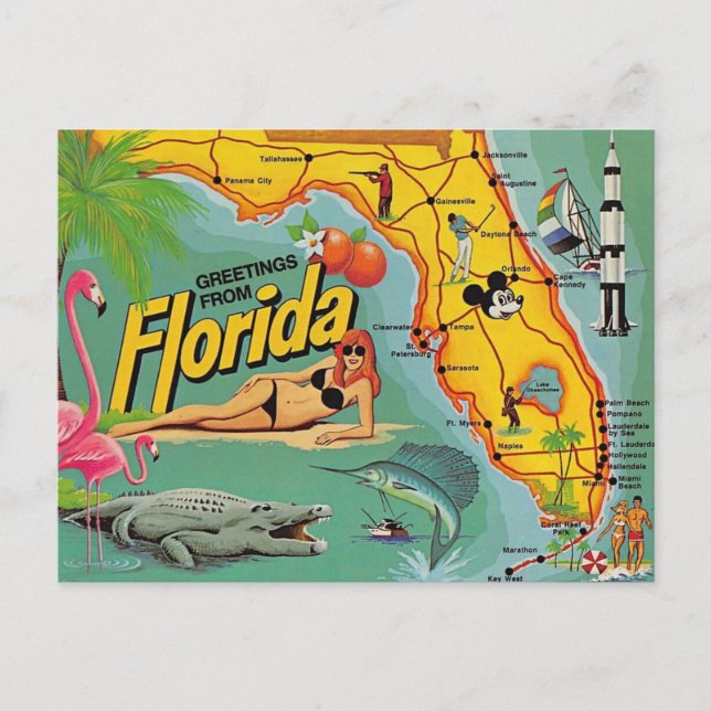 Carte des attractions de Floride  (Devant)