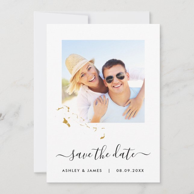 Carte des Bahamas Mariage photo Enregistrer la car (Devant)