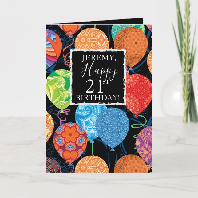 Carte Des Ballons D'Anniversaire Pour Lui (Devant)