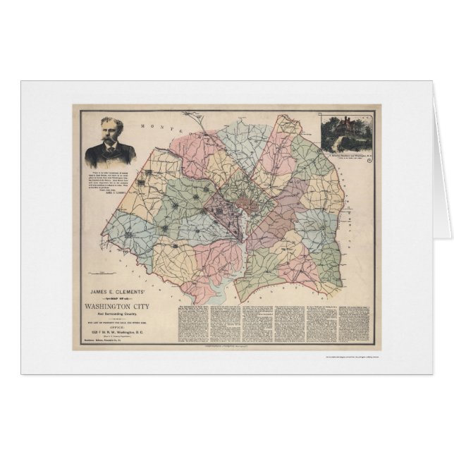 Carte des banlieues de Washington DC par Clements (Devant horizontal)
