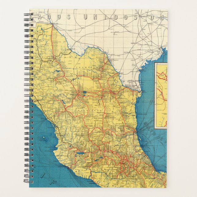 Carte des chemins de fer nationaux du Mexique (Devant)