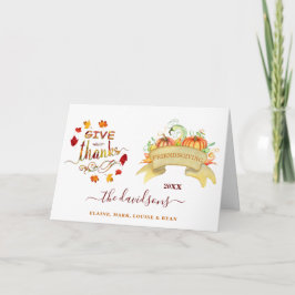 Carte Des Citrouilles D'Aquarelle Remercient Freindsgivi