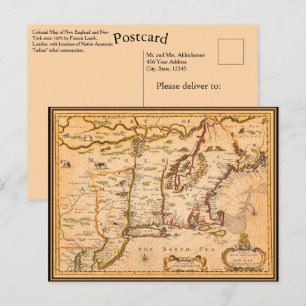 Carte des colonies amérindiennes des années 1600 d