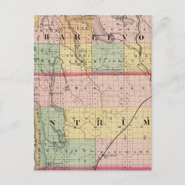 Carte des comtés de Charlevoix et d'Antrim, Michig (Devant)