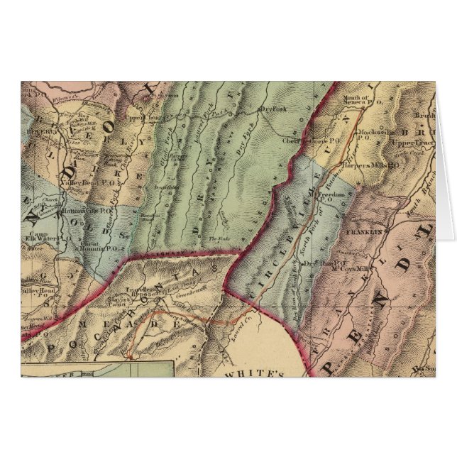 Carte des comtés de Randolph, Pendleton (Devant horizontal)