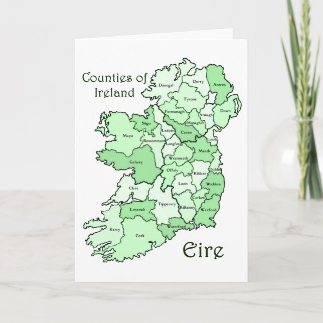 Carte des comtés d'Irlande (Devant)