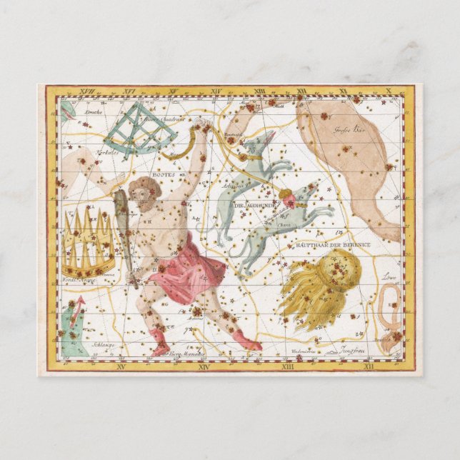 Carte des constellations célestes vintages (Devant)