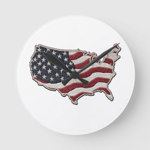 🕒 Carte des États-Unis Horloge Murale 🇺🇸🧭