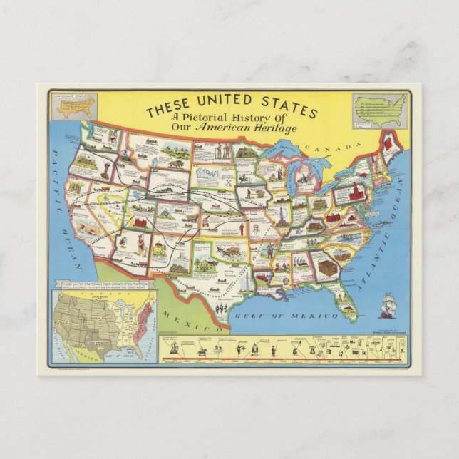 Carte des États-Unis - Patrimoine américain (Devant)