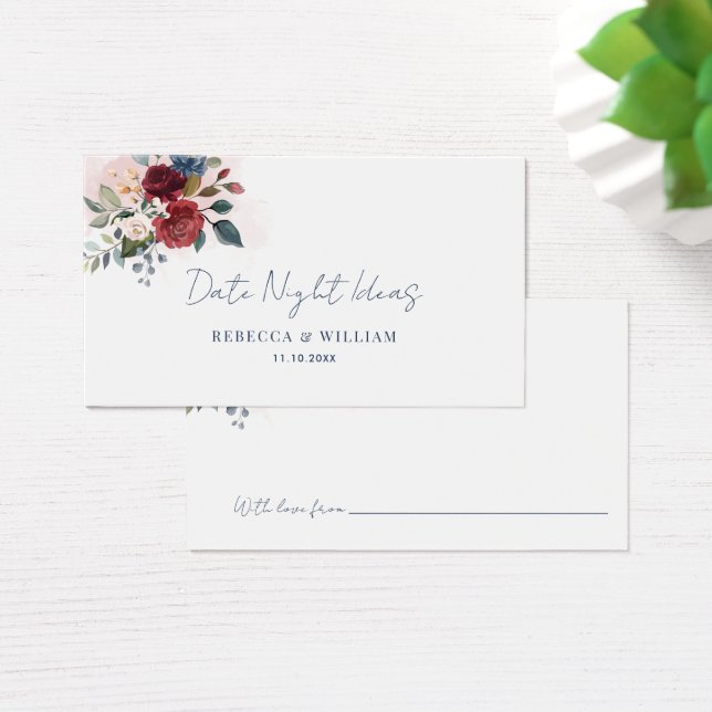 Carte des idées de la nuit du Wedding shower flora (Bureau)