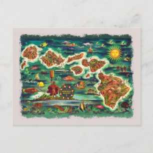 Carte des îles Hawaiiennes 1950