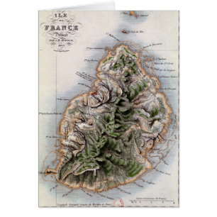 Carte des Îles Maurice, illustration 'Paul et
