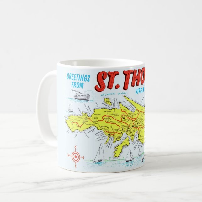 Carte des îles Vierges de St Thomas Mug (Devant gauche)