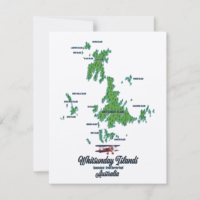 Carte des îles Whitsunday Australie (Devant)