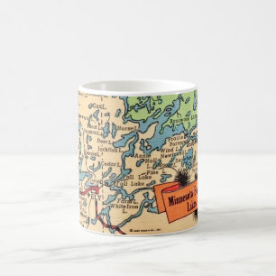 Carte des lacs du Minnesota sur un mug