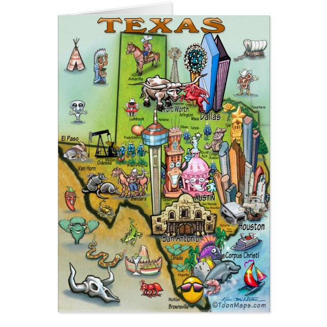Carte des loisirs du Texas (Devant)