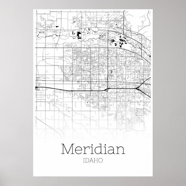 Carte des méridiens - Idaho - Poster de la carte d (Devant)