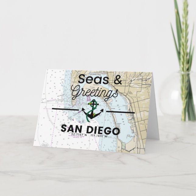 Carte des mers et des salutations - San Diego (Devant)
