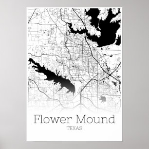 Carte des monticules de fleurs - Texas - affiche d