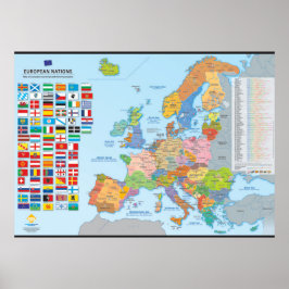 Carte des Nations d'Europe (mehrsprachig) Poster