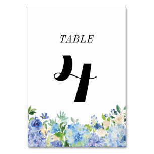 Carte des numéros de table Blue Hydrangea - Tablea