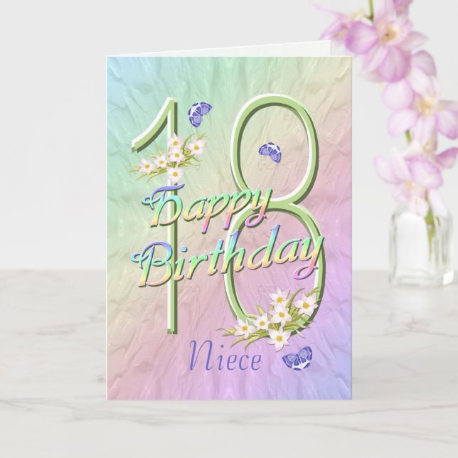 Carte des papillons et fleurs de la nièce 18e anni (Orchidée)